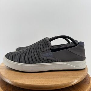 OluKai Lae'ahi Charcoal Mesh Casual Beach Slip On Sneakers Shoes Men's Size 10